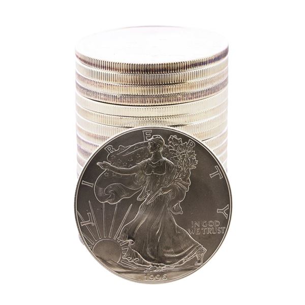 Roll of (20) Brilliant Uncirculated 1996 $1 American Silver Eagle Coins