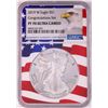 Image 1 : 2019-W $1 Proof American Silver Eagle Coin NGC PF70 Ultra Cameo Congratulations Flag