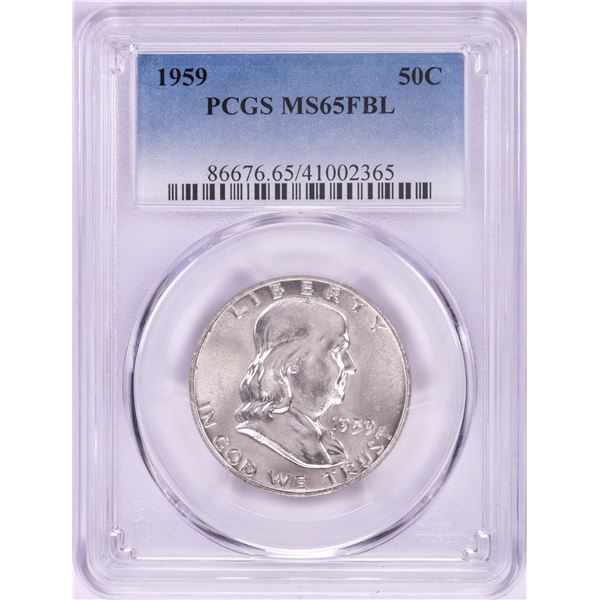 1959 Franklin Half Dollar Coin PCGS MS65FBL