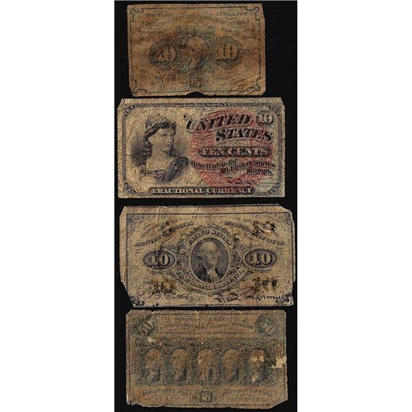 Lot of (4) Miscellaneous Fractional Currency Notes