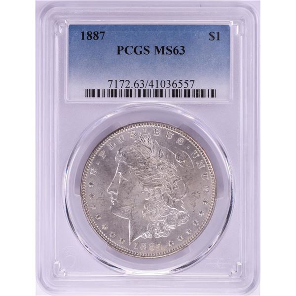 1887 $1 Morgan Silver Dollar Coin PCGS MS63