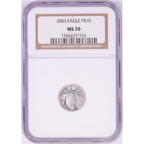 2003 $10 Platinum American Eagle Coin NGC MS70