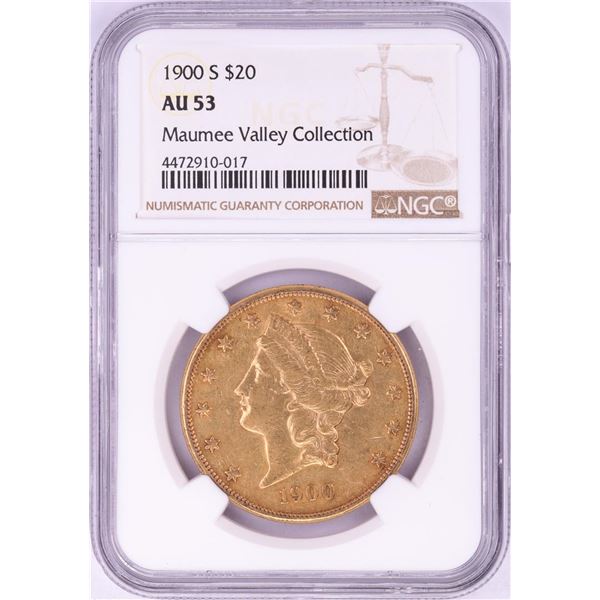 1900-S $20 Liberty Head Double Eagle Gold Coin NGC AU53