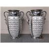 Image 1 : Qty 2 Winward Decorative Urns Vases w/ Lion Handles 10"D x 23"H
