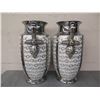 Image 2 : Qty 2 Winward Decorative Urns Vases w/ Lion Handles 10"D x 23"H