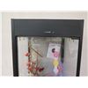 Image 2 : Innovations Black & Glass Locking Display Case w/ Floral Décor 15"x15"x30"H