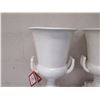 Image 2 : Qty 2 Winward Decorative White Footed Vases w/  Handles 10"D x 22"H
