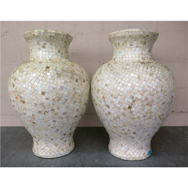 Qty 2 Allstate Mother of Pearl Mosaic Vessels (Reg $975 Sale $398 each) 27"H