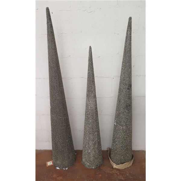 Qty 3 Tall Winward Decorative Cones 48" & 56"H