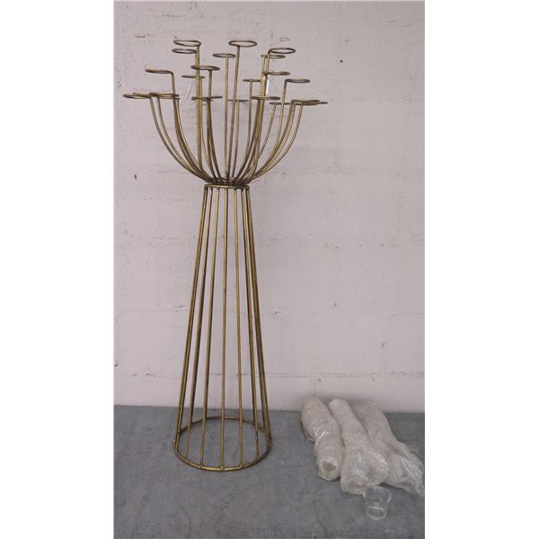 Metal Candelabra w/ Multiple 2" Votive Candle Holders 40" Tall