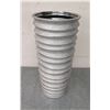 Image 1 : Tall UCI Textured Silver Colored Vase w/ Ribbed Design 9"Dia x 29" Tall