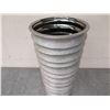 Image 3 : Tall UCI Textured Silver Colored Vase w/ Ribbed Design 9"Dia x 29" Tall