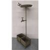 Image 1 : Decorative Bird Bath Display w/ 2 Birds, Spout & Double-Square Base 32" Tall