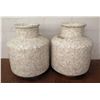 Image 1 : Qty 2 Round Mother of Pearl Mosaic-Tiled Vases 11"D x 25" Tall