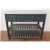 Image 1 : Galt International Table w/ 2 Undershelves, 4 Drawers & Stone Top 40"x19"x31"