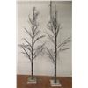 Image 1 : Qty 2 Tall Artificial Bare Trees w/ Adjustable Branches, Square Base 87" Tall