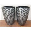 Image 1 : Qty 2 Planters/Vessels w/ Mirrored Hexagonal Mosaic Tiles 20"D x 33"H (Reg $1398, Sale $679 each)