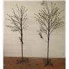 Image 1 : Qty 2 Tall Artificial Bare Trees w/ Electric Flower Lights, Metal Base 75" Tall