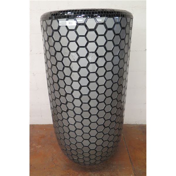 Tall Allstate Planter/Vessel w/ Mirrored Hexagonal Mosaic Tiles 25"D x 49"H