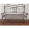 Image 1 : 'Cobalt at Home' Metal Patio Bench w/ Armrests & Wooden Seat 47" x 16" x 38"H