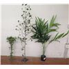 Image 1 : Qty 3 Artificial Plant Displays: Unique Home Bird Nest 28"H, Tree 56"H & Palm 51"H