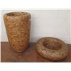Image 1 : Qty 2 Allstate Wood-Like Plastic Mosaic Vessels 20"x33" & Shallow 28"D