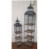Image 1 : Qty 2 Very Tall Metal 'Birdcage Motif' Shelving Units 57" Tall & 81" Tall