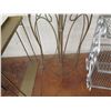Image 10 : Qty 3 Side Tables: Black Wood 36"H, Narrow Metal, Woven Top & 3 Tier Shelf