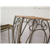 Image 11 : Qty 3 Side Tables: Black Wood 36"H, Narrow Metal, Woven Top & 3 Tier Shelf