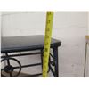 Image 17 : Qty 3 Side Tables: Black Wood 36"H, Narrow Metal, Woven Top & 3 Tier Shelf