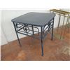 Image 3 : Qty 3 Side Tables: Black Wood 36"H, Narrow Metal, Woven Top & 3 Tier Shelf