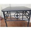 Image 5 : Qty 3 Side Tables: Black Wood 36"H, Narrow Metal, Woven Top & 3 Tier Shelf