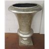 Image 1 : Silver Colored Footed Vase Planter w/ Pedestal Base 26"D x 40"H