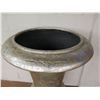 Image 2 : Silver Colored Footed Vase Planter w/ Pedestal Base 26"D x 40"H