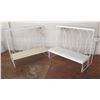 Image 1 : Qty 2 White Bench Style Metal 2-Tier Display Stand 32" x 20" x 32"H