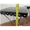 Image 12 : Qty 5 Scalloped Large Black Enamel Cake Stands KE8437L  12"D x 14"H & 9"D x 10"H