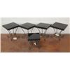 Image 1 : Qty 5 Scalloped Large Black Enamel Cake Stands KE8437L  12"D x 14"H & 9"D x 10"H