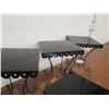 Image 8 : Qty 5 Scalloped Large Black Enamel Cake Stands KE8437L  12"D x 14"H & 9"D x 10"H