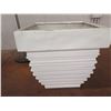 Image 11 : Square White Planter Pot, 3 Step Staircase Display & Black Sign on Pole Base