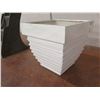 Image 12 : Square White Planter Pot, 3 Step Staircase Display & Black Sign on Pole Base