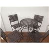 Image 2 : Round  Metal Bar-Height Bistro Table 25"D x 40"H & 4 Folding Chairs 16"x16"x45"H