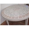 Image 3 : Round Mosaic Style Plastic Folding Table 46"D x 30"H (Legs Are Removable)