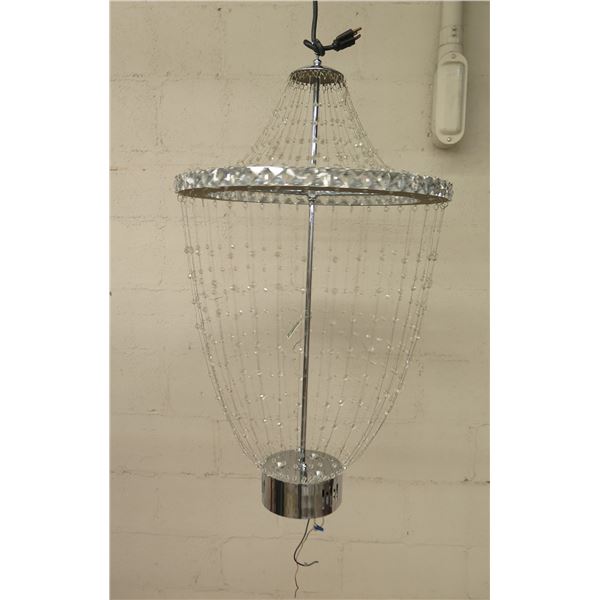 Hanging Silver Beaded Light Fixture
