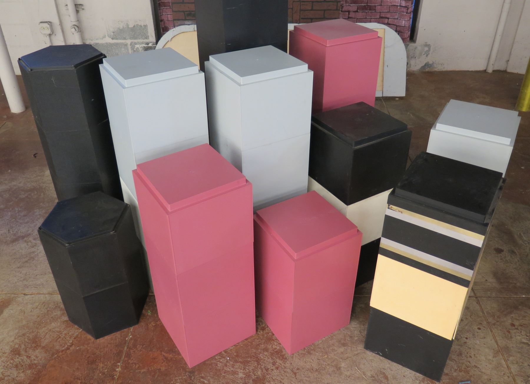 Multiple Colored Solid Stackable Display Stands Misc Sizes & Colors