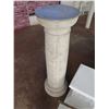 Image 10 : Qty 4 Square Blocks: 2 White w/ Tan, Cement & Floral Design & Pedestal Stand 42"H