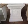 Image 4 : Qty 4 Square Blocks: 2 White w/ Tan, Cement & Floral Design & Pedestal Stand 42"H