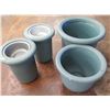 Image 1 : Qty 4 Round Blue Planter Pots (Reg $375 Sale $219 each) 21-29"D, 21-24"H