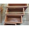 Image 18 : Qty 7 Terra Cotta-Look Plastic Planters: 6 Rectangle 12-17" x 18-38"H & Round Pot