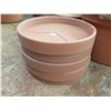 Image 2 : Qty 3 Terra Cotta-Look Plastic Planters 18-21"D x 14"H & Tray Base