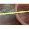 Image 9 : Qty 3 Terra Cotta-Look Plastic Planters 18-21"D x 14"H & Tray Base